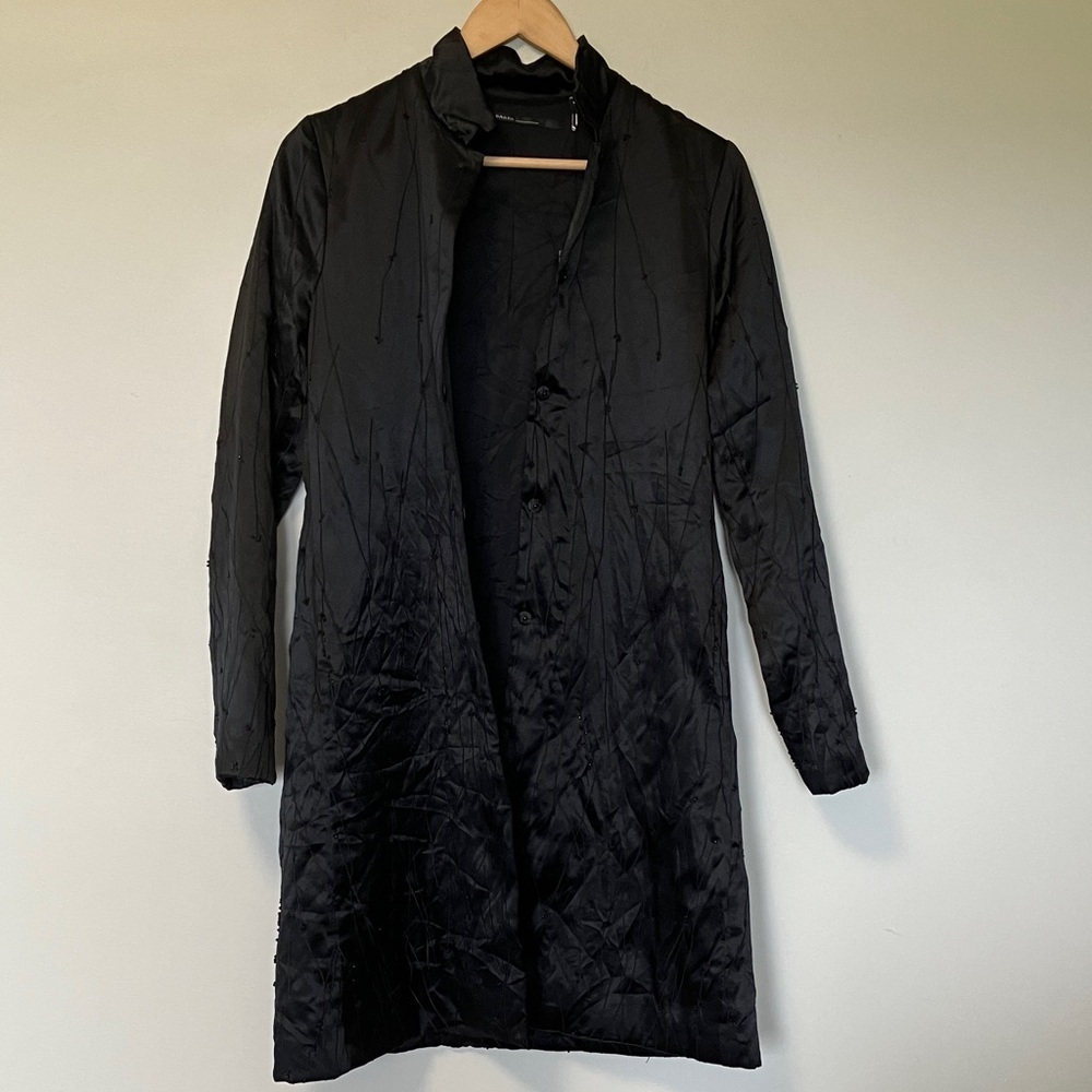 NWT Isda & Co Vintage Beaded Elegant Black Women's 100% Silk Coat